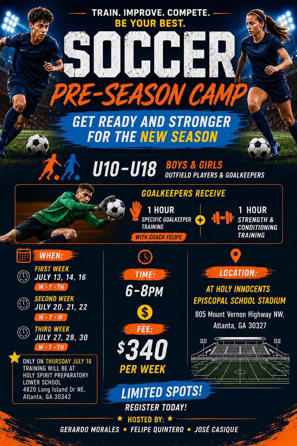 Summer Soccer Field and Goalkeeper Training 